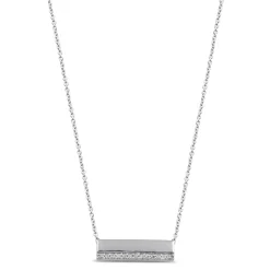 Bar Necklace In Sterling Silver (1/10 Ct. Tw.)