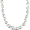 Baroque Pearl Necklace With South Sea Pearls In 14K Yellow Gold, 9-10Mm, 18"