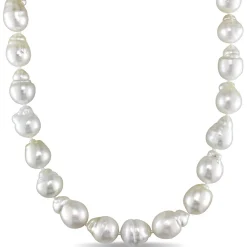 Baroque Pearl Necklace With South Sea Pearls In 14K Yellow Gold, 9-10Mm, 18"
