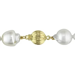 Baroque Pearl Necklace With South Sea Pearls In 14K Yellow Gold, 9-10Mm, 18