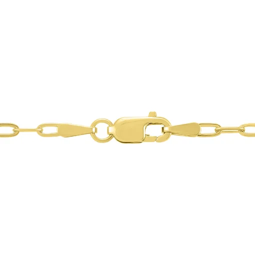 Baroque Shaped Pearl Paperclip Chain Pendant In 10K Yellow Gold
