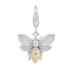 Bee Charm With 14K Yellow Gold Plating In Sterling Silver