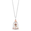 Belle Enchanted Rose Diamond And White Topaz Pendant In Sterling Silver And 10K Rose Gold (1/10 Ct. Tw.)