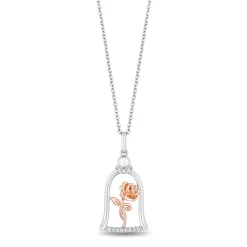 Belle Rose Dome Pendant In Sterling Silver & 10K Rose Gold