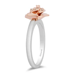 Belle Rose Ring In Sterling Silver And 10K Rose Gold (1/10 Ct. Tw.)