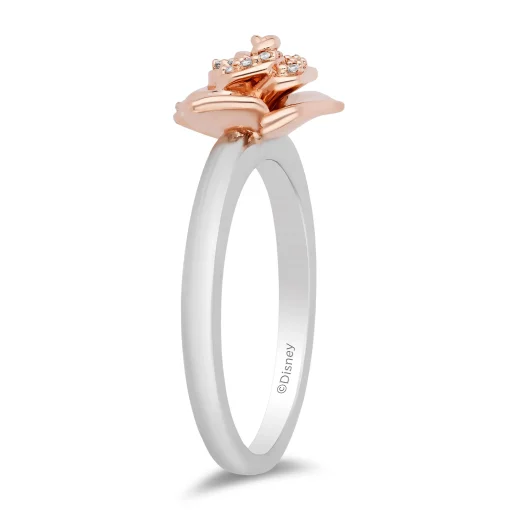 Belle Rose Ring In Sterling Silver And 10K Rose Gold (1/10 Ct. Tw.)