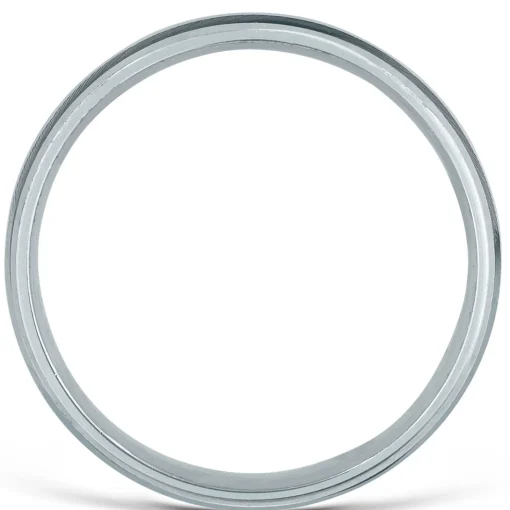 Bevel Edge Matte Finish Band In Platinum, 7Mm