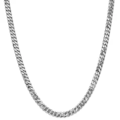 Beveled Curb Chain In 14K White Gold, 24"