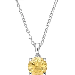 Birthstone Solitaire Pendant In