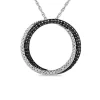 Black & White Diamond Circle Twist Pendant In Sterling Silver (1/5 Ct. Tw.)