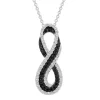 Black & White Diamond Infinity Pendant In Sterling Silver (1/3 Ct. Tw.)
