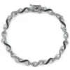 Black & White Diamond Infinity Bracelet In Sterling Silver (1/3 Ct. Tw.)