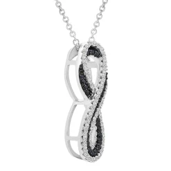 Black & White Diamond Infinity Pendant In Sterling Silver (1/3 Ct. Tw.)