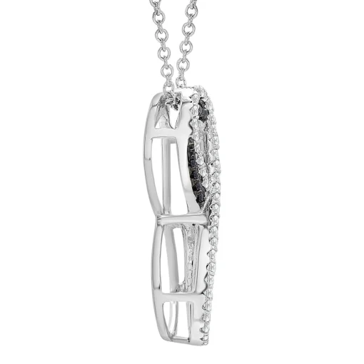 Black & White Diamond Infinity Pendant In Sterling Silver (1/3 Ct. Tw.)