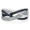 Black & White Diamond Ring In Sterling Silver