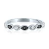Black & White Diamond Stack Band In 10K White Gold (1/10 Ct. Tw.)