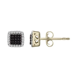 Black And White Diamond Earrings In 10K Yellow Gold (1/4 Ct. Tw.)