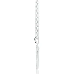 Black And White Diamond Oval Twist Pendant In Sterling Silver (1/5 Ct. Tw.)