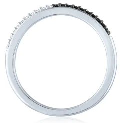 Black And White Diamond Stack Band In Sterling Silver (1/10 Ct. Tw.)