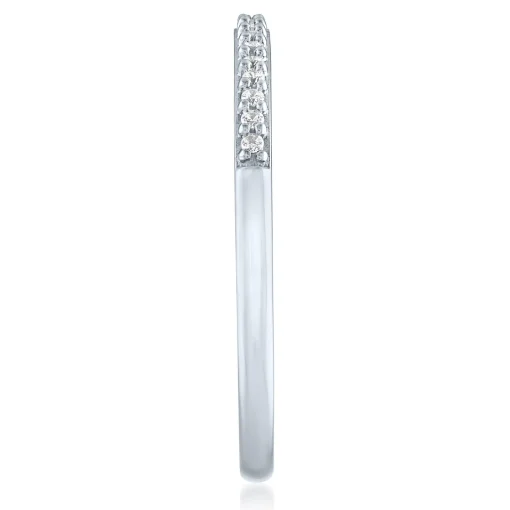 Black And White Diamond Stack Band In Sterling Silver (1/10 Ct. Tw.)