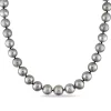 Black Cultured Tahitian Pearl Necklace In 14K White Gold, 10-13Mm, 18"