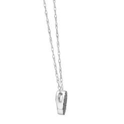 Black Diamond Circle Pendant In 10K White Gold (1/10 Ct. Tw.)