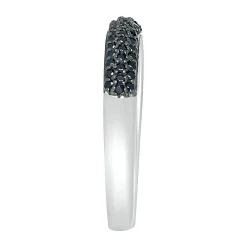 Black Diamond Dome Ring In Sterling Silver (1/3 Ct. Tw.)