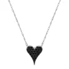Black Diamond Heart Pendant In 10K White Gold (1/10 Ct. Tw.)