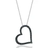 Black Diamond Heart Pendant In Sterling Silver (1/2 Ct. Tw.)