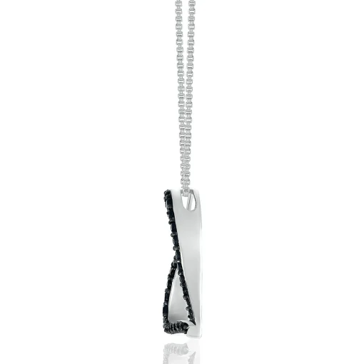 Black Diamond Heart Pendant In Sterling Silver (1/2 Ct. Tw.)