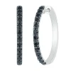 Black Diamond Hoop Earrings In Sterling Silver (1/2 Ct. Tw.)