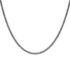 Black Diamond Necklace In Sterling Silver, 22"
