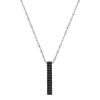 Black Diamond Vertical Bar Pendant In 10K White Gold (1/10 Ct. Tw.)
