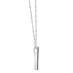 Black Diamond Vertical Bar Pendant In 10K White Gold (1/10 Ct. Tw.)