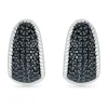 Black Diamond Wedge Hoop Earrings In Sterling Silver (1/2 Ct. Tw.)