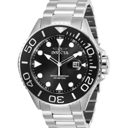 Black Men's Watch In Stainless Steel