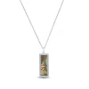 Black Mother Of Pearl Love Pendant In Sterling Silver & 10K Yellow Gold