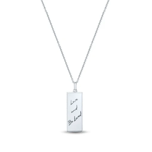 Black Mother Of Pearl Love Pendant In Sterling Silver & 10K Yellow Gold