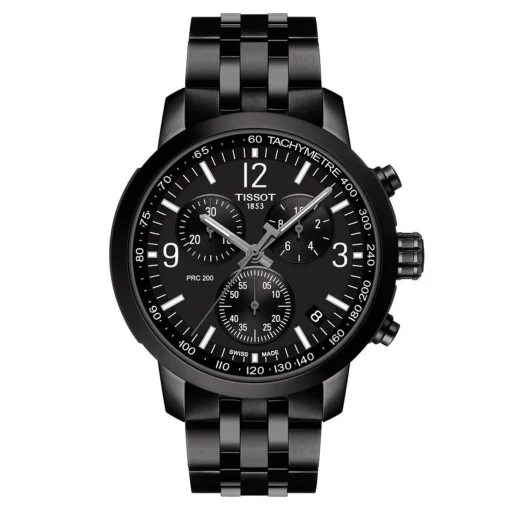 Black Prc 200 Chronograph Men's Watch In Black Ion-Plated Stainless Steel