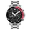 Black Seastar 1000 Chronograph Men's Watch In Stainless Steel
