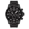 Black Supersport Chronograph Men's Watch With Black Sterling Silver Bracelet