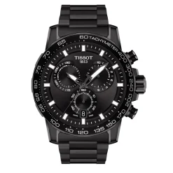 Black Supersport Chronograph Men's Watch With Black Sterling Silver Bracelet