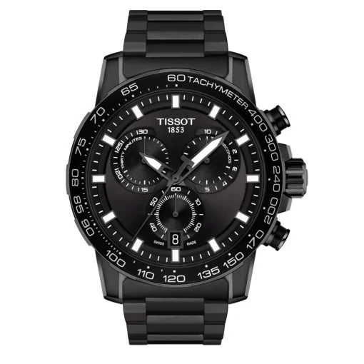 Black Supersport Chronograph Men's Watch With Black Sterling Silver Bracelet
