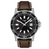 Black Supersport Gent Men's Watch With Brown Leather Bracelet In Stainless Steel