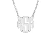 Block Letter Monogram Necklace In 14K White Gold