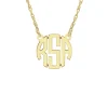 Block Letter Monogram Necklace In 14K Yellow Gold