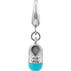Blue Baby Shoe Charm In Sterling Silver