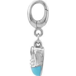 Blue Baby Shoe Charm In Sterling Silver