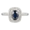 Blue Sapphire & 1/4 Ct. Tw. Diamond Ring In 10K White Gold