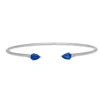 Blue Sapphire & Diamond Cuff Bracelet In 10K White Gold